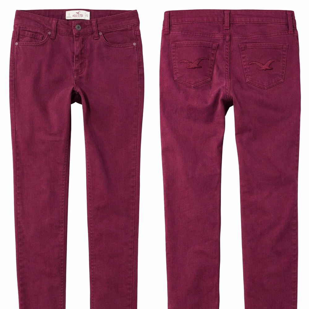 ✨ Hollister Maroon Skinny Jeans – Size 3 (W26) ✨